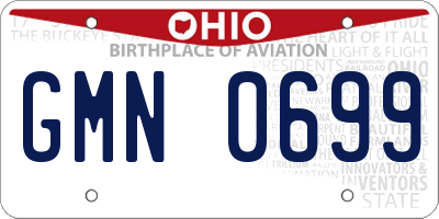 OH license plate GMN0699