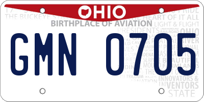 OH license plate GMN0705