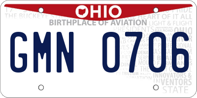 OH license plate GMN0706