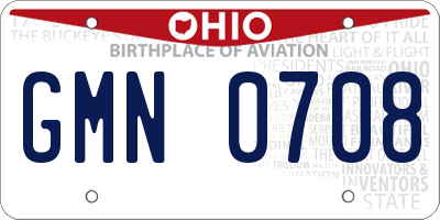 OH license plate GMN0708