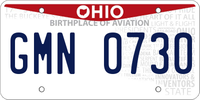 OH license plate GMN0730