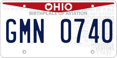 OH license plate GMN0740