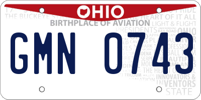 OH license plate GMN0743