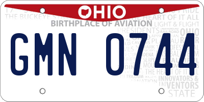 OH license plate GMN0744