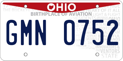 OH license plate GMN0752