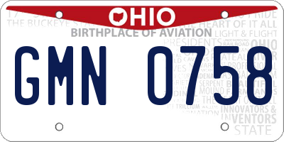 OH license plate GMN0758