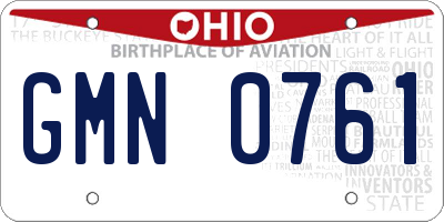 OH license plate GMN0761