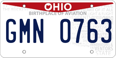 OH license plate GMN0763