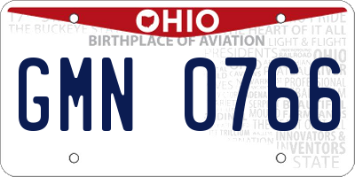 OH license plate GMN0766