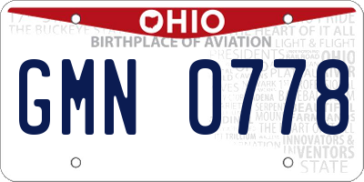 OH license plate GMN0778