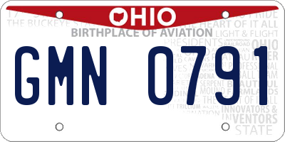 OH license plate GMN0791