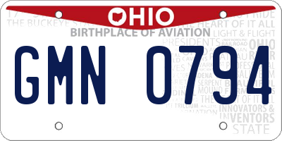 OH license plate GMN0794