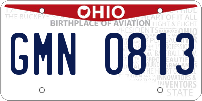 OH license plate GMN0813