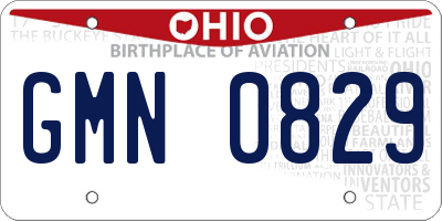 OH license plate GMN0829