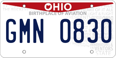 OH license plate GMN0830