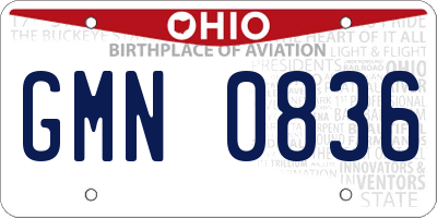 OH license plate GMN0836