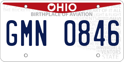 OH license plate GMN0846