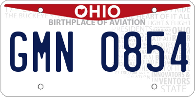 OH license plate GMN0854