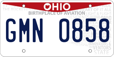 OH license plate GMN0858