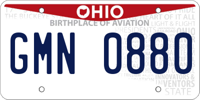 OH license plate GMN0880