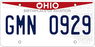 OH license plate GMN0929