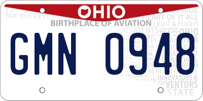 OH license plate GMN0948