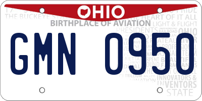 OH license plate GMN0950