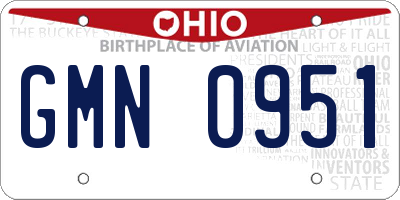 OH license plate GMN0951