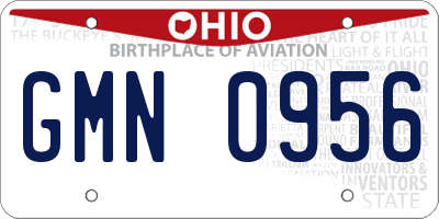 OH license plate GMN0956