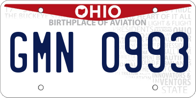 OH license plate GMN0993
