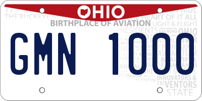 OH license plate GMN1000