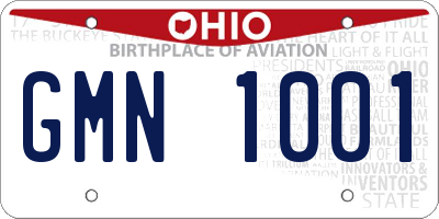 OH license plate GMN1001