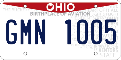OH license plate GMN1005