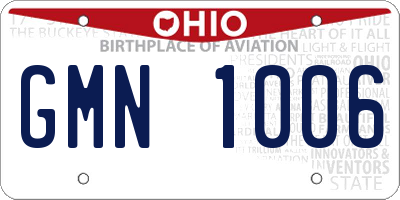 OH license plate GMN1006