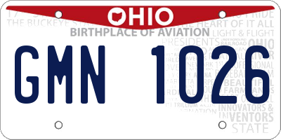OH license plate GMN1026