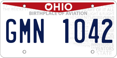 OH license plate GMN1042