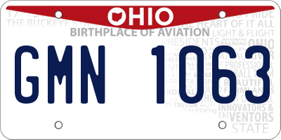 OH license plate GMN1063