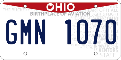 OH license plate GMN1070