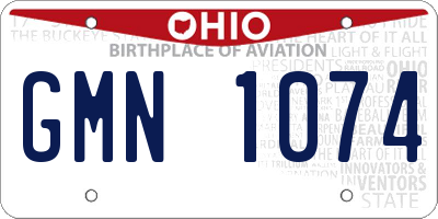 OH license plate GMN1074