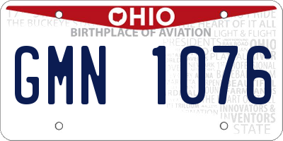 OH license plate GMN1076