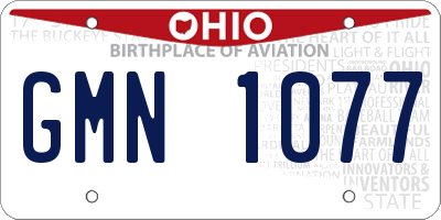 OH license plate GMN1077