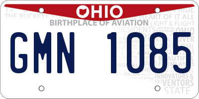 OH license plate GMN1085