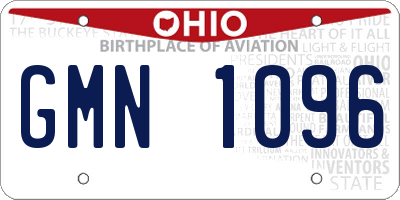 OH license plate GMN1096