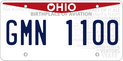 OH license plate GMN1100