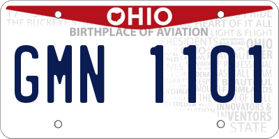 OH license plate GMN1101
