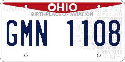 OH license plate GMN1108