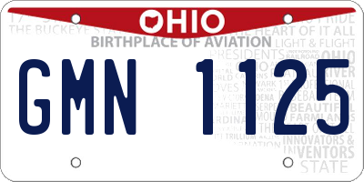 OH license plate GMN1125