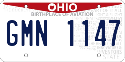 OH license plate GMN1147