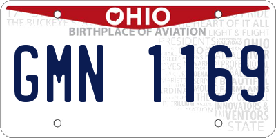 OH license plate GMN1169