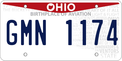 OH license plate GMN1174